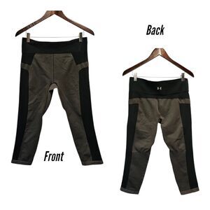 UNDER‎ ARMOUR UA Vanish Seamless Crop Leggings Jet Gray LARGE HEAT GEAR